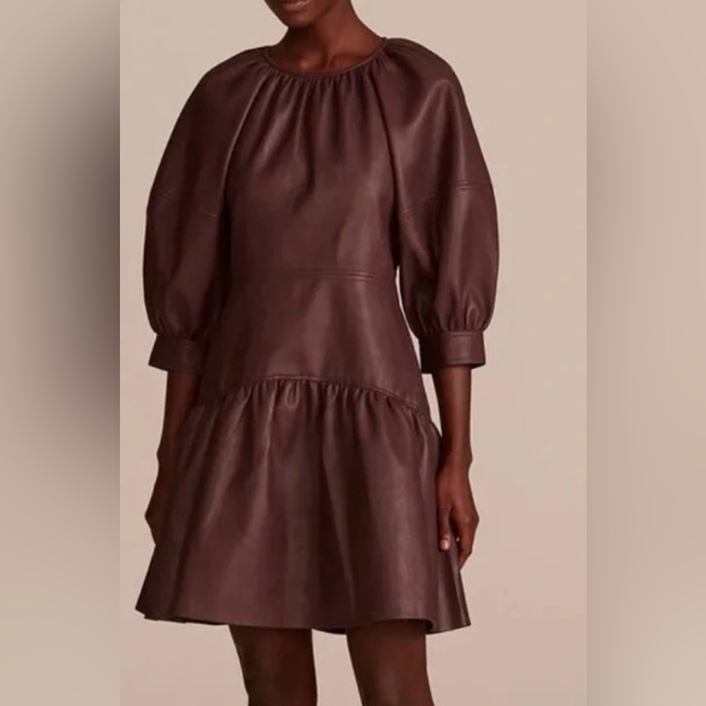 Rebecca Taylor 3/4 vgn leather dress